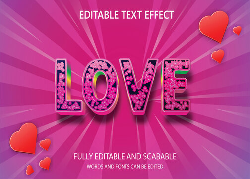 Love 3D Text Effect.headline, logo and business brand