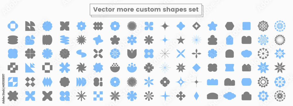 Poster vector more custom shapes set basic blank minimal shape elements symbol logo graphic frame shape des