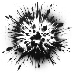 an explosion in stencil-art style,black and white, generative ai