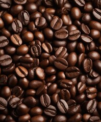 Obraz premium close up view of dozens coffee beans, above view 