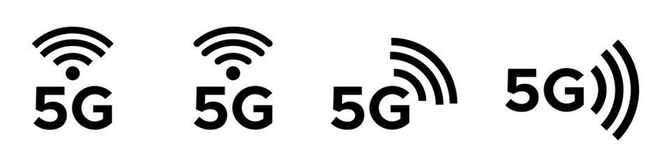 5G vector icons isolated on white background. 5G vector signs.