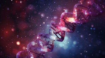DNA double helix genetic material. Gene sequencing abstract design. Floating in space background, .science, abstract, biology, biotechnology, molecular, health, genetic