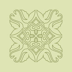 Round Pattern Mandala. Abstract design of Persian, Islamic, Turkish, Arabic vector circle floral ornamental border. Abstract Asian elements of the national pattern of the ancient nomads of the Kyrgyz