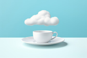 Cup cloud background drink white cafe coffee hot concept design morning