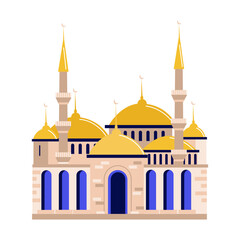 Mosque isolated on white background