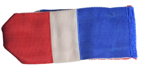 ruban tricolore bleu blanc rouge sur fond transparent, PNG