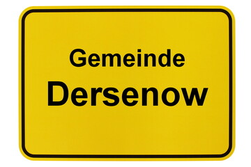 Illustration eines Ortsschildes der Gemeinde Dersenow in Mecklenburg-Vorpommern