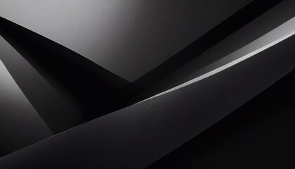 Modern black white abstract background. Minimal. Gradient. Dark grey banner with geometric shapes,...
