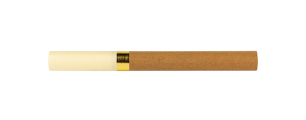 cigarette with filter in dark cigarette paper isolated from background