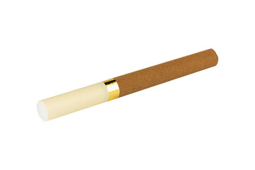 cigarette with filter in dark cigarette paper isolated from background