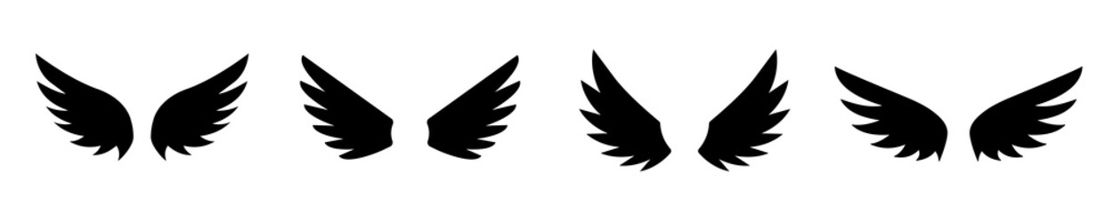 Angel wings icon vector set. Wing logo. Vector