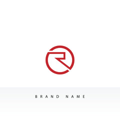 R or RR initial letter logo design vector