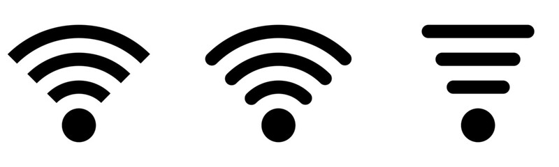 Free Vector WiFi Icons - Seamless Connectivity for Remote Internet Access, Internet Connection, Signal Variations, Podcast Symbol, Vector Illustration
