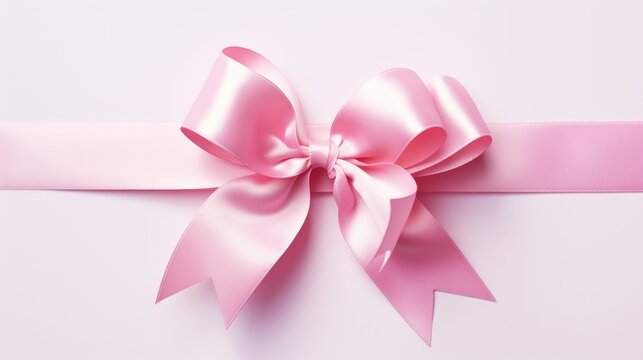 Decorational Light Pink Glossy Ribbon Bow Isolated Over White Background,  Front View Stock Photo, Picture and Royalty Free Image. Image 28670392.