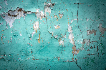 Old wall fragment texture, cracked paint layers