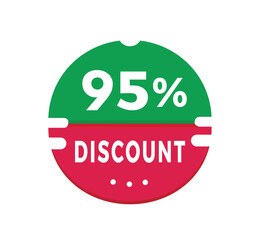  percent discount sticker design. Banner discount promotion announcement for advertising, special offer business. Modern vector.