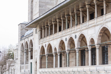 Fototapeta na wymiar Exterior view of Suleymaniye Mosque in ıstanbul, Turkiye