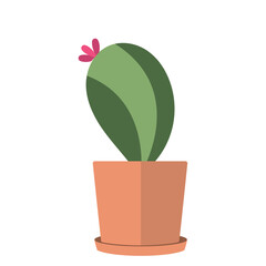 Cute cactus indoor plant icon Vector