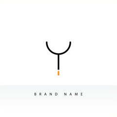Abstract letter Y logo design. Simple application icon.
