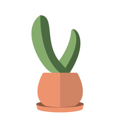 Cute cactus indoor plant icon Vector