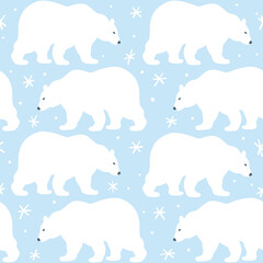 Seamless pattern with polar bears