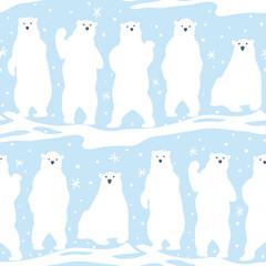 Seamless pattern with polar bears