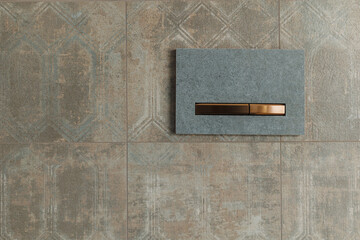 Concealed Elegance: Modern Blue-Grey Flush Button with Hidden Tank.