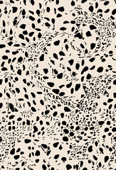 Seamless pattern. Abstract background with round brush strokes. Monochrome hand drawn texture. Stylish polka dots.