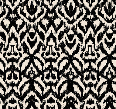 Ikat ethnic design background. Seamless pattern in tribal, folk pattern.
