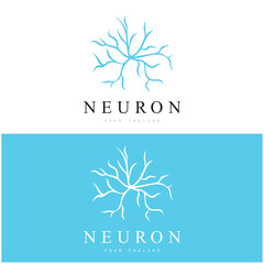 Fototapeta na wymiar Neuron logo or nerve cell logo design,molecule logo illustration template icon with vector concept