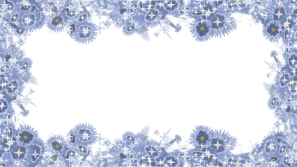 Aster flower display frame with flower petals and particle lights for Valentine' Day, Wedding overlays on your celebration projects, couples, memory, loving, Marriage, Mother's Day, scene and titles, 