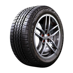 Obraz premium Winter tire with alu rim on free On isolated transparent background