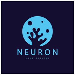 Neuron logo or nerve cell logo design,molecule logo illustration template icon with vector concept