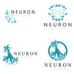 Neuron logo or nerve cell logo design,molecule logo illustration template icon with vector concept