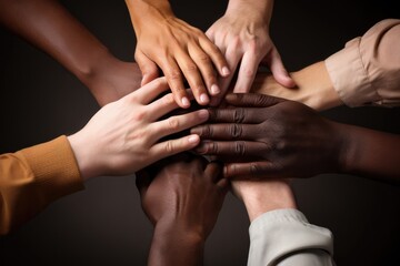 Symbol Of Unity, Diverse Hands Coming Together In Harmony