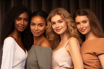 Fototapeta premium Exquisite Group Of Women Embodying Natural Beauty And Impeccable