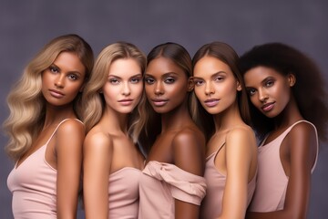 Obraz premium Breathtaking Women Embodying Natural Beauty And Radiant Skin