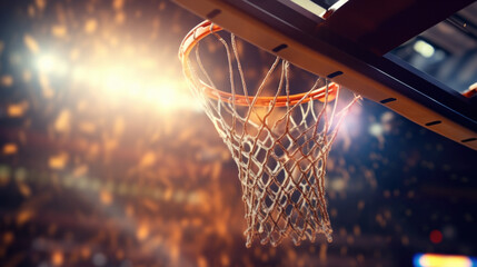 shot just after the buzzer that sinks into the net during a college basketball game generative ai