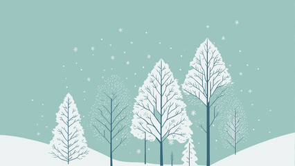 christmas winter background minimalist illustration
