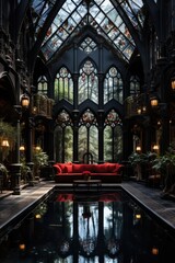 Fototapeta premium a interior of a gothic palace
