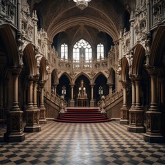 a interior of a gothic palace