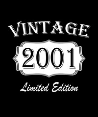 Vintage Born in 2001, Born in Vintage 2001 Birthday Celebration.