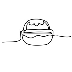 fast food continuous line art