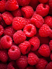 A visually stunning seamless background featuring lots of fresh raspberries. Generative AI