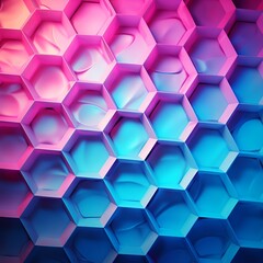 Abstract colorful hexagon background. 3d rendering, 3d illustration.AI.