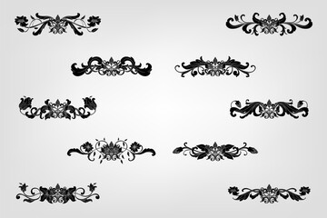 Classical Baroque Filigree Decoration Ornament Vintage Floral Border Style Antique Art Retro