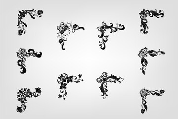 Classical Baroque Filigree Decoration Ornament Vintage Floral Border Style Antique Art Retro