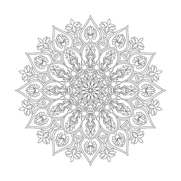 Adult cosmic harmony mandala coloring book page for kdp book interior