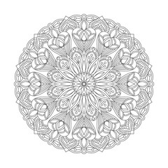 Radiant center adult mandala coloring book page for kdp book interior