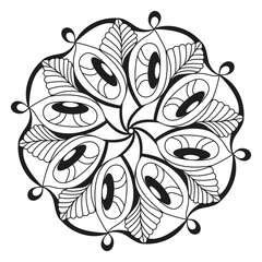 Psychedelic mandala coloring book page for kdp book interior